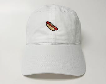 Hotdog Embroidered Hat Food cap dad hat Washed Cotton Cap