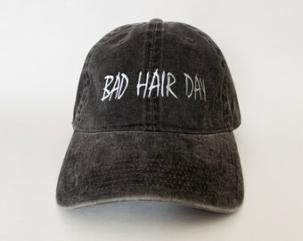 Bad Hair Day Embroidered cap bad hair day hat black baseball cap dad hat dad cap washed hat Washed Cotton Cap