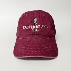 Easter Island Moai Chile embroidered hat washed cap cotton dad cap