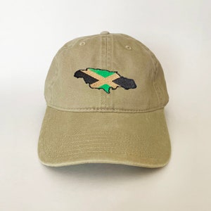 Jamaica Flag Map Cap hat baseball hat map cap embroidered ballcap