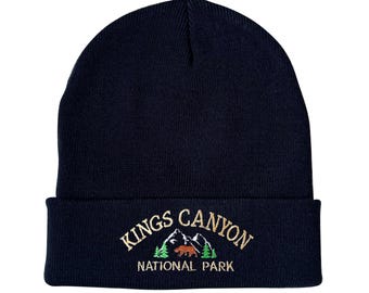 Kings Canyon National Park Beanie I Kings Canyon National Park Embroidered Beanie Winter Hat  main image 3