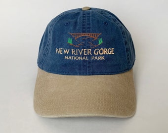 New River Gorge National Park Embroidered Cap hat baseball hat Nature theme hat nature cap tour cap Washed Cotton Cap
