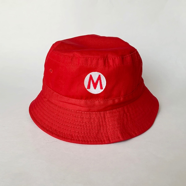 Mario M Embroidered Washed Cotton Bucket Hat fishing hat