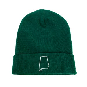Bonnet d'hiver brodé Alabama Map Outline