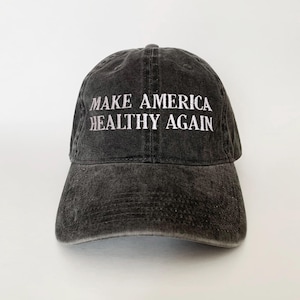 Casquette brodée délavée Make America HEALTHY Again Chapeau MAHA Casquette patriote Casquette en coton Chapeau pour papa