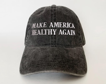 Make America HEALTHY Again Embroidered Washed Cap MAHA Hat Patriot cap Cotton Cap Dad Hat