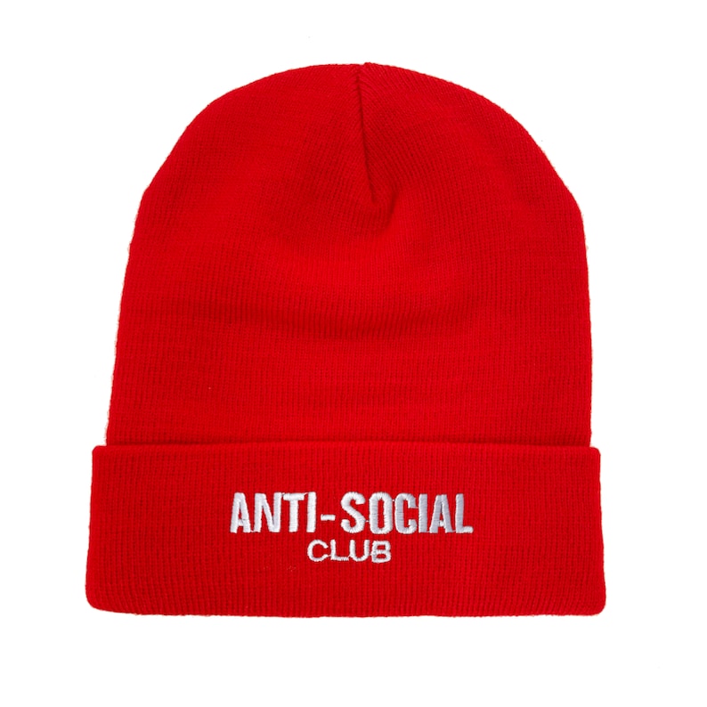 Anti-Social Club Embroidered Long Beanie Winter Hat image 1