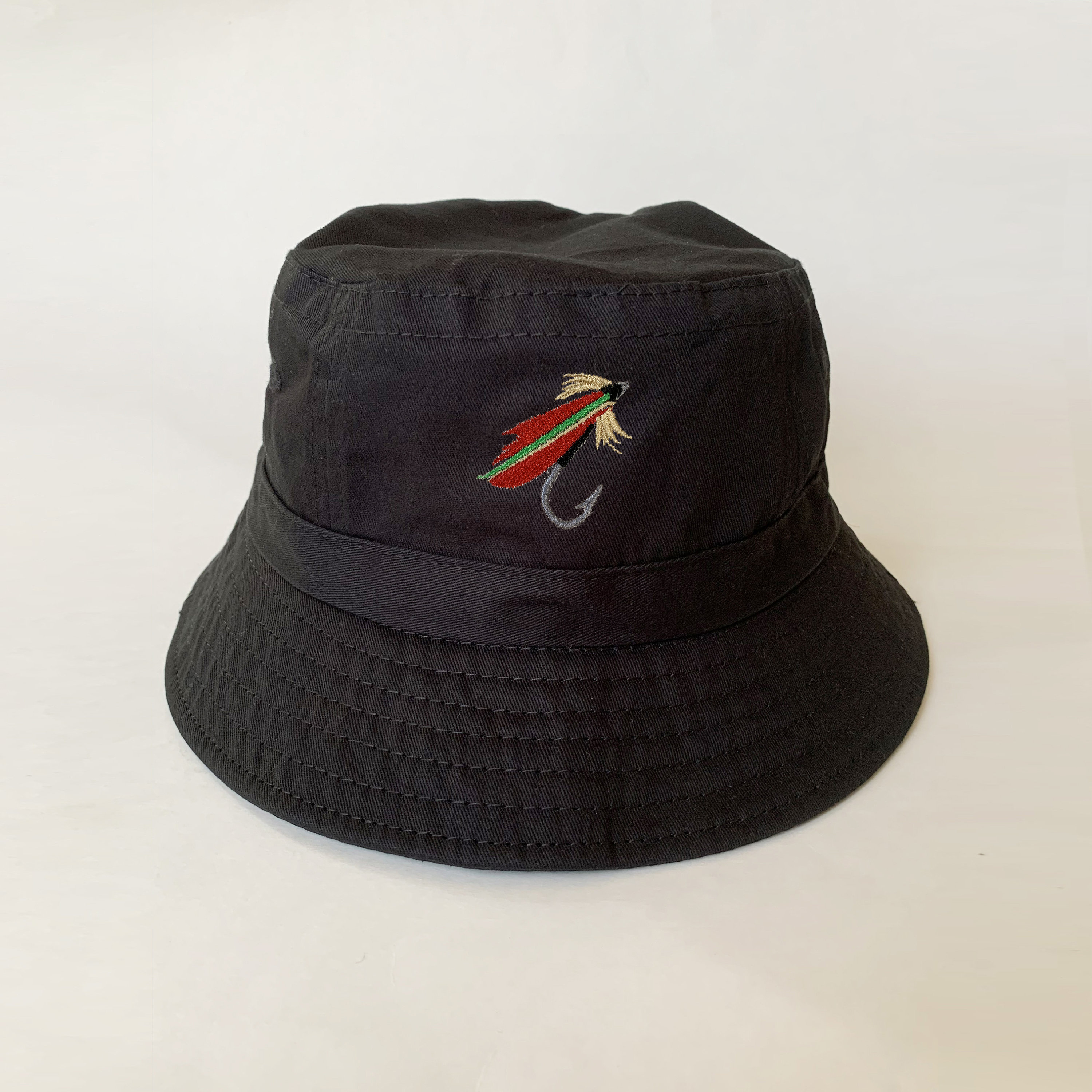 Fishing Lures Embroidered Washed Cotton Bucket Hat Fishing Hat 