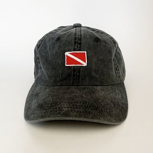 Scuba Dive Flag Embroidered Cap Diver down Flag hat Scuba Flag cap embroidered cap