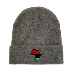 Afrika Karte gestickte Beanie Landhut Wintermütze