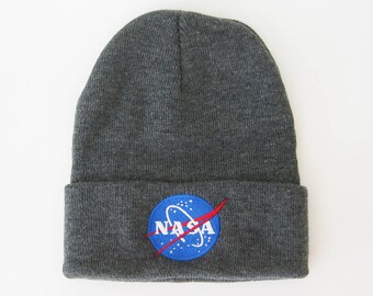 Nasa Logo Embroidered Beanie Hat - Etsy 