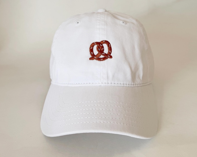Pretzel Embroidered Hat Snack cap dad hat Washed Cotton Cap