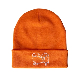 Pekingese Outline Embroidered Beanie Dog Beanie Winter Beanie