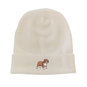 Bulldog Embroidered Beanie Dog Beanie Winter Beanie