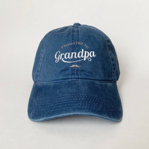 Promoted to Grandpa Embroidered Cap Dad Cap Best Grandfather hat baseball cap Father&#39;s day gift