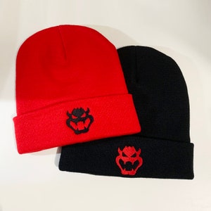 Bowser Face Embroidered Beanie Halloween Beanie Winter Beanie