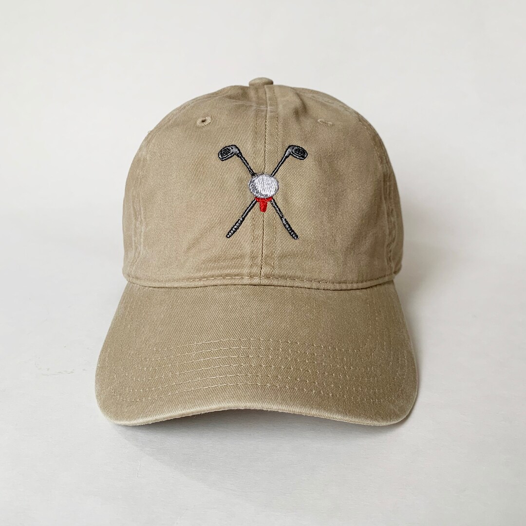 Golf Ball & Club Embroidered Cap Golf Hat Dad Cap Dad Hat Logo Cap Etsy