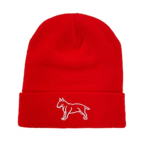 Bull Terrier Outline Embroidered Beanie Dog Beanie Winter Beanie