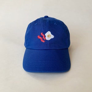 Kids Sizes Bacon and Fried Egg Youth Cap Kids Cap Embroidered Hat
