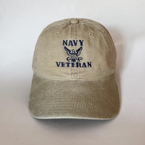 Navy Veteran Embroidered Cap Dad Cap army dad baseball cap father&#39;s day gift