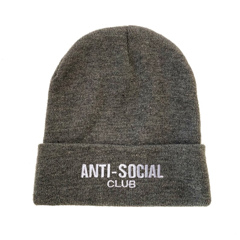 Anti-Social Club Embroidered Long Beanie Winter Hat image 4