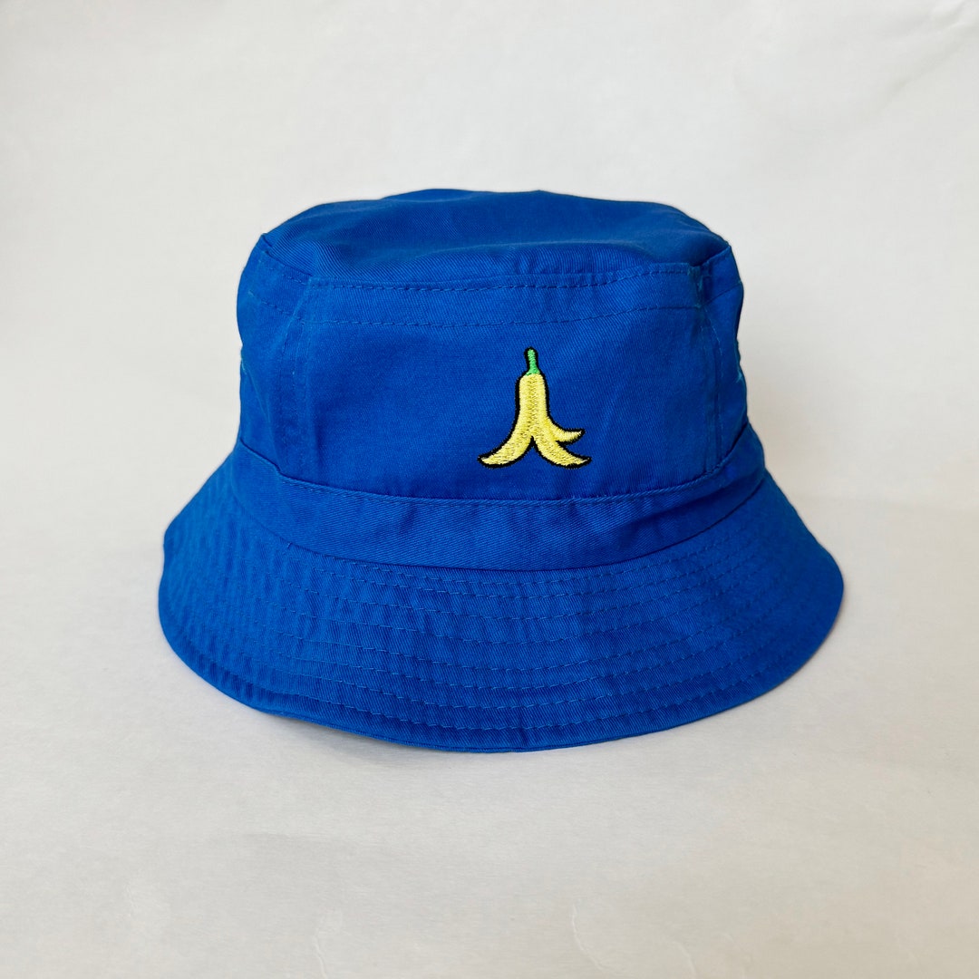 Banana Peel Embroidered Washed Cotton Bucket Hat Fishing Hat