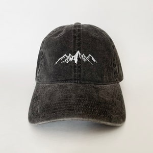 Mountains Embroidered Washed Cotton Cap hat embroidered cap baseball cap dad cap image 4