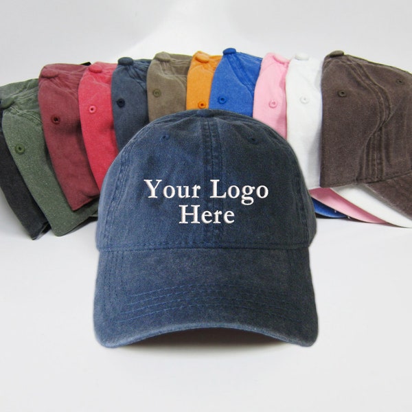 Custom Logo Text Initial Cap Personalized Ball Cap Custom Hat Embroidered Cap Baseball Cap Washed Dad Cap