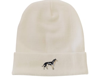 Gorro de invierno con bordado de pastor alemán