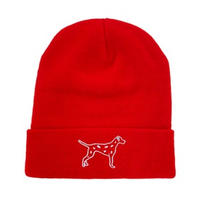 Dalmatian Outline Embroidered Beanie Dog Beanie Winter Beanie