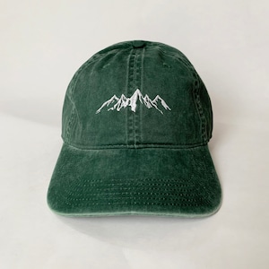 Mountains Embroidered Washed Cotton Cap hat embroidered cap baseball cap dad cap image 2