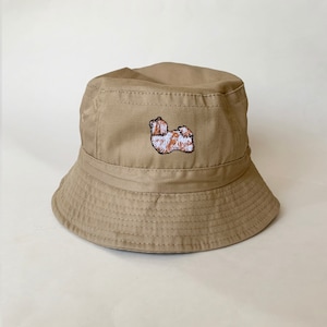 Shih Tzu Embroidered Washed Cotton Bucket Hat fishing hat dog hat