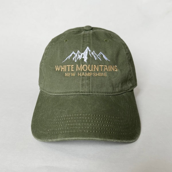 White Mountains National Forest in New Hampshire Embroidered Cap hat baseball hat national park hat nature hat park hat hiking hat camping