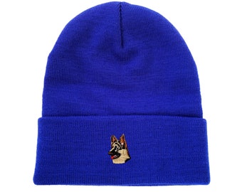 Gorro de invierno con cabeza de pastor alemán bordado