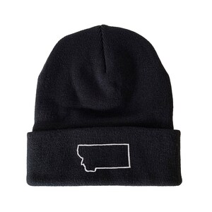 Montana Map Umriss bestickt Beanie Wintermütze