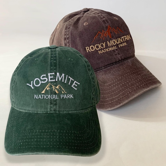 National Park Embroidered Collection Cap Washed Cap Travel Hat Nature hat Camping Hat Road Trip Travel souvenir outdoor cap park lover gift