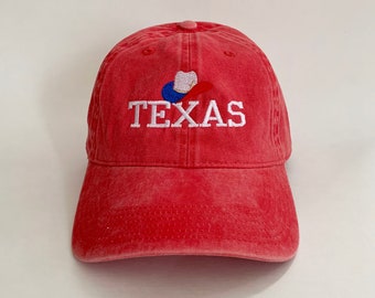 Gorra de Texas, gorra de béisbol, gorra bordada, gorra estatal, gorra de algodón lavado