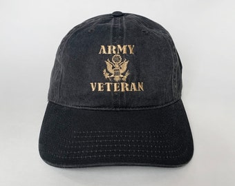 Gorra de béisbol bordada de veterano del Ejército de EE. UU., gorra de veterano, gorra de béisbol bordada, gorra de algodón lavado