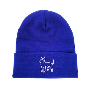 Chihuahua Outline Embroidered Beanie Dog Beanie Winter Beanie