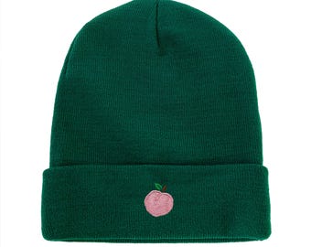 Peach Embroidered Beanie Winter Beanie