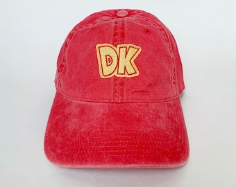 DK Cap Mario Cap Dad Cap Halloween Costumes Embroidered Hat Washed Cotton Cap