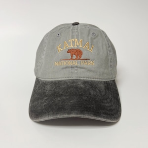 Katmai National Park Embroidered Cap hat baseball hat national park hat nature hat park hat Washed Cotton Cap