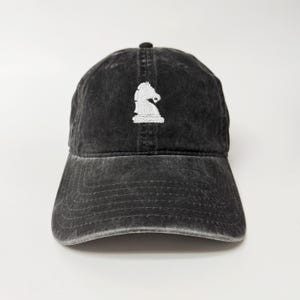 Gorra bordada con símbolo de caballero de ajedrez, de algodón lavado para papá
