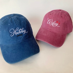 Hubby / Wifey Embroidered Cap Wedding cap hat Couple cap