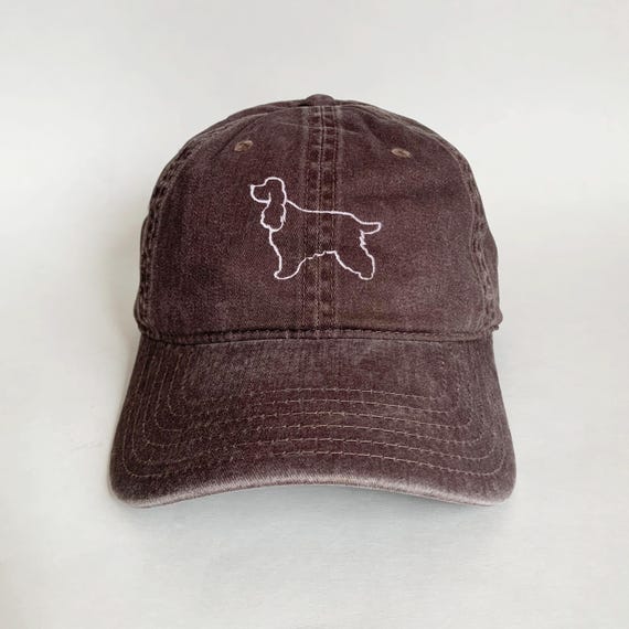Cocker Spaniel Outline hat dog cap dog mom hat dad hat dad baseball cap Washed Cotton Cap