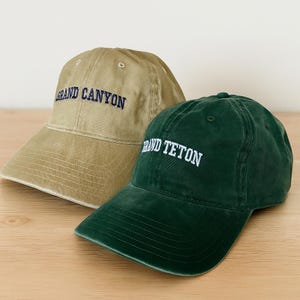 National Park Letters Embroidered Cap Washed Cap Park Hat Travel Hat Baseball Hat Nature hat Camping Hat Road Trip Hat Mountain Hat Hiking