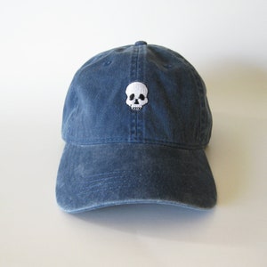 Skull hat skull cap funny cap dad hat halloween hat cap scary hat halloween embroidery cap Washed Cotton Cap image 2