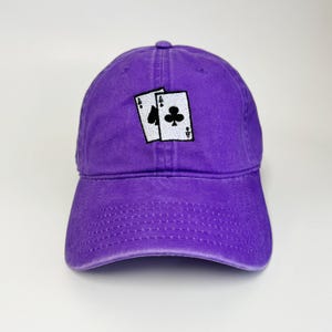 Casquette brodée As Spade / Club du jeu de cartes casquette lavée chapeau en coton casquette papa chapeau papa chapeau de poker chapeau de jeu de cartes chapeau de cartes de poker casquette en coton lavé
