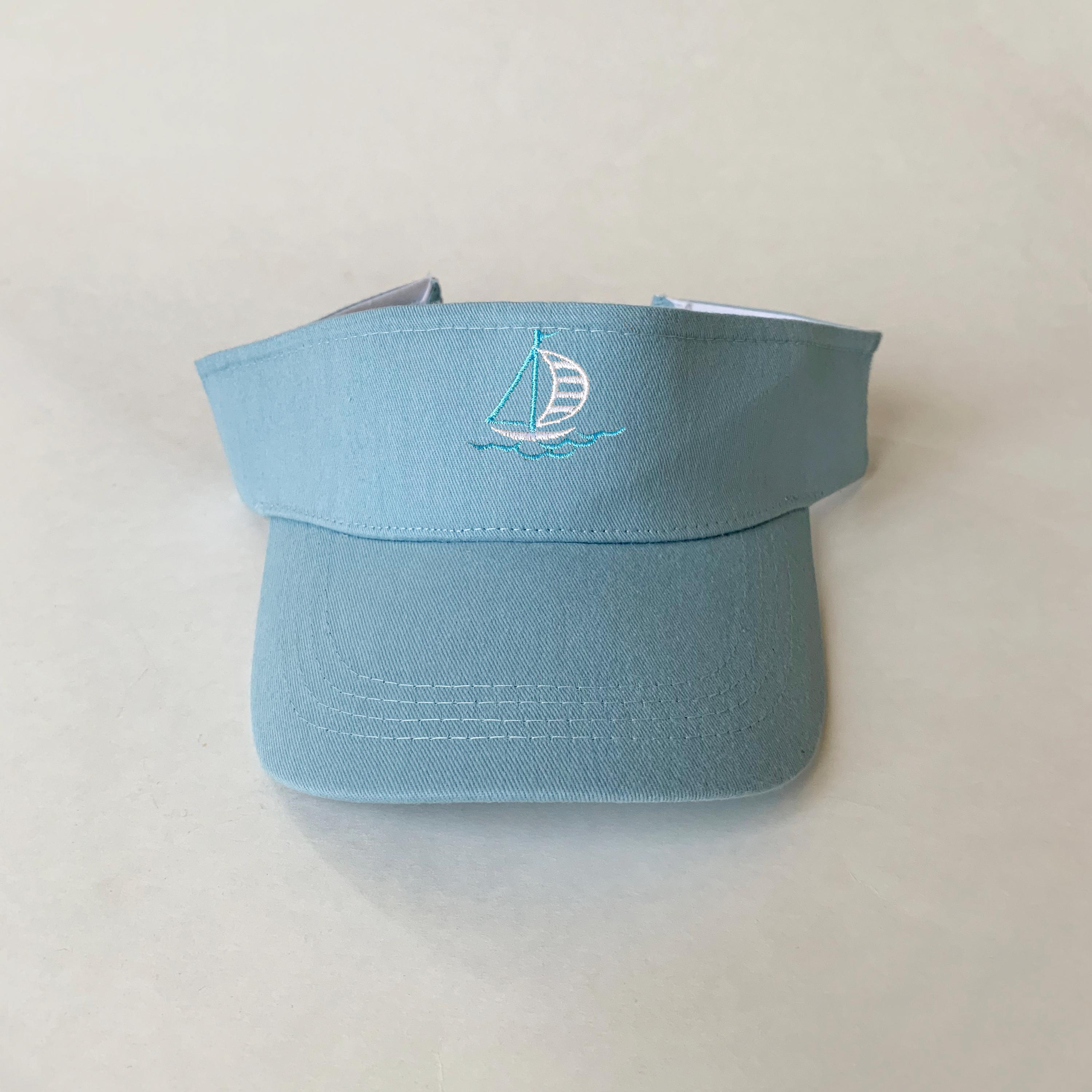 Sailboat Embroidered Visor Cotton Visor