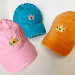Princess Peach / Daisy / Rosalina Crown Halloween Cap Tiarra Cap Dad Cap Halloween Costumes Embroidered Cotton Washed Hat